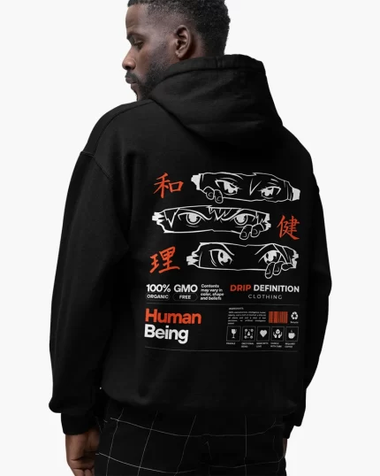 Zen Anime Trio men hoodie black