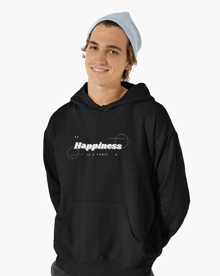 happiness is habit men hoodie